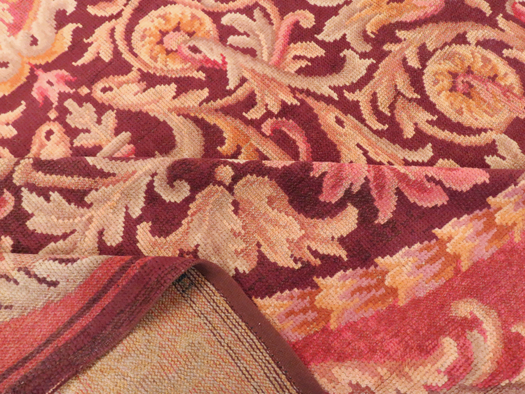 Antique European Savonnerie Square Carpet, No.13132 - Staging