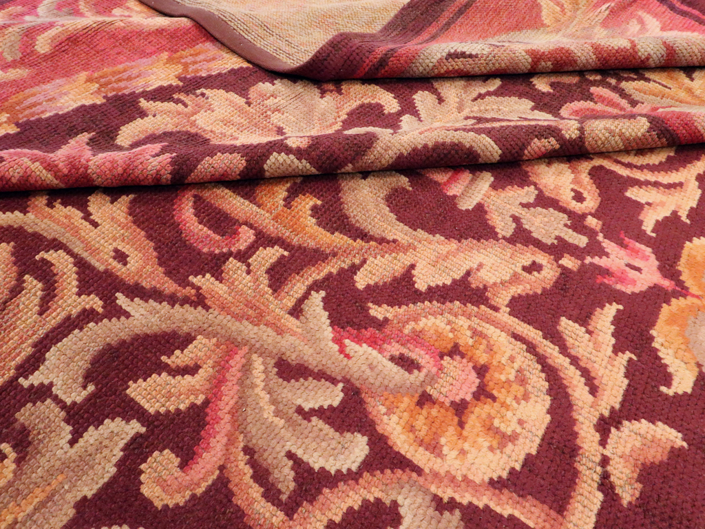 Antique European Savonnerie Square Carpet, No.13132 - Staging