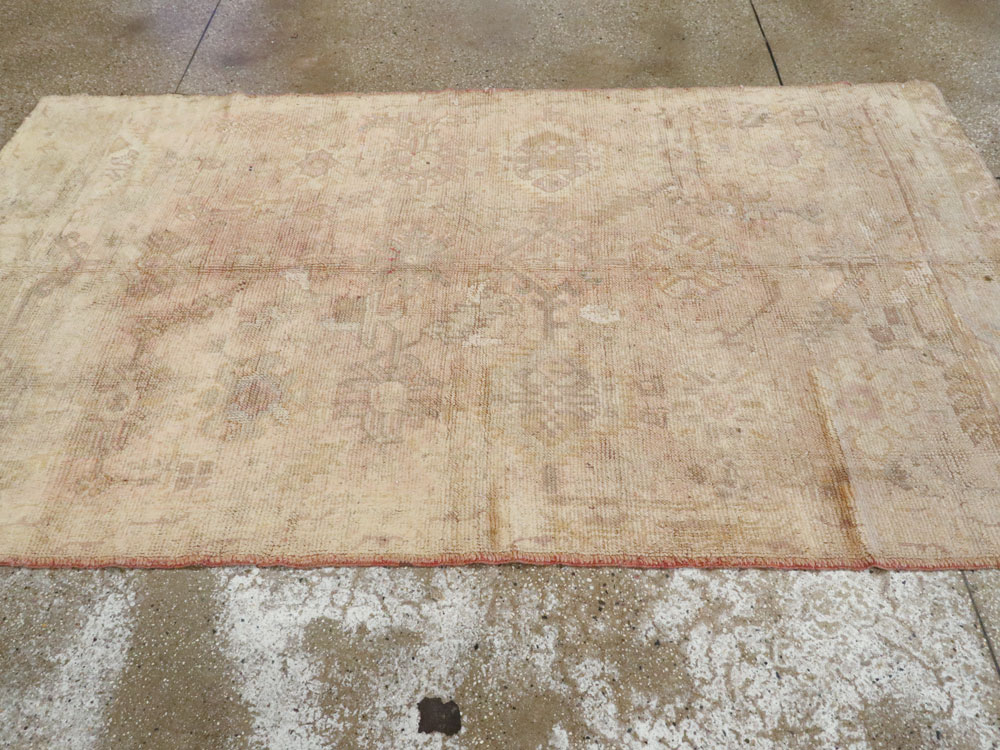 Antique Turkish Oushak Rug, No.13164 - Staging