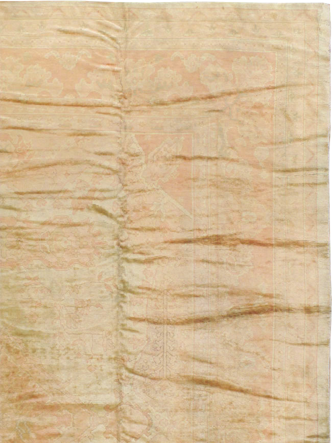 Antique European Oushak Carpet, No.13215 - Staging