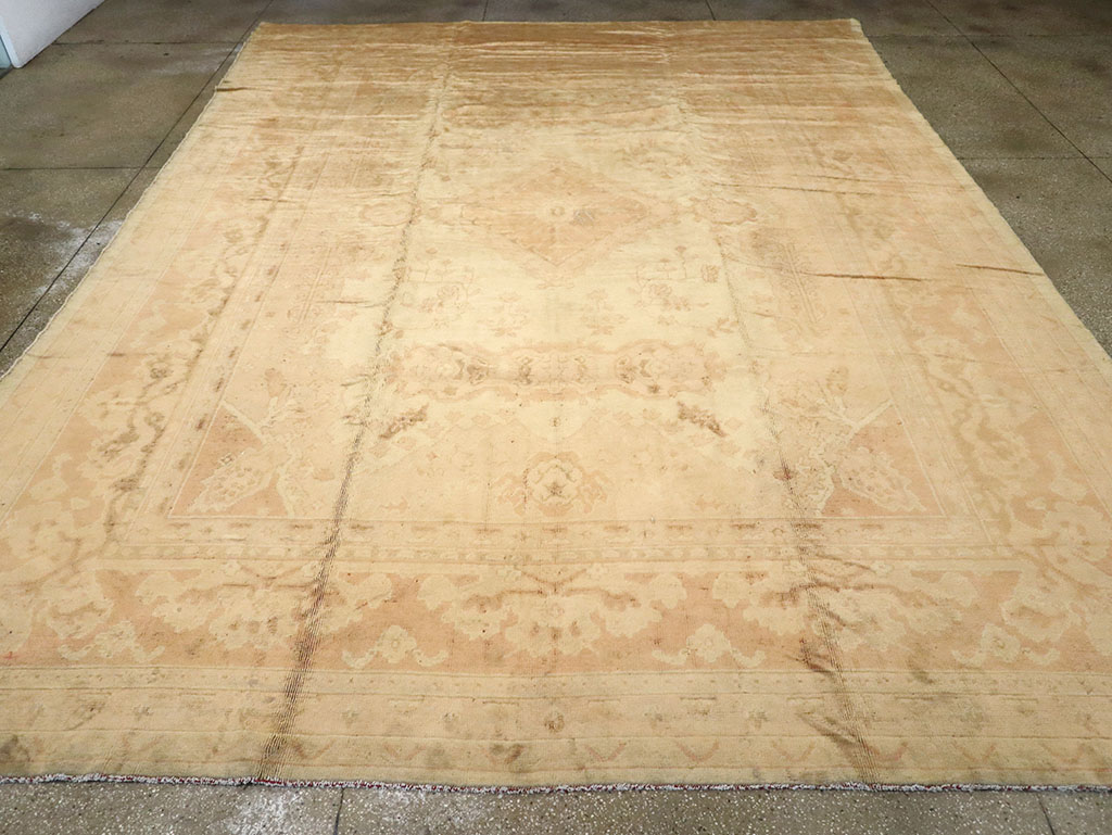 Antique European Oushak Carpet, No.13215 - Staging