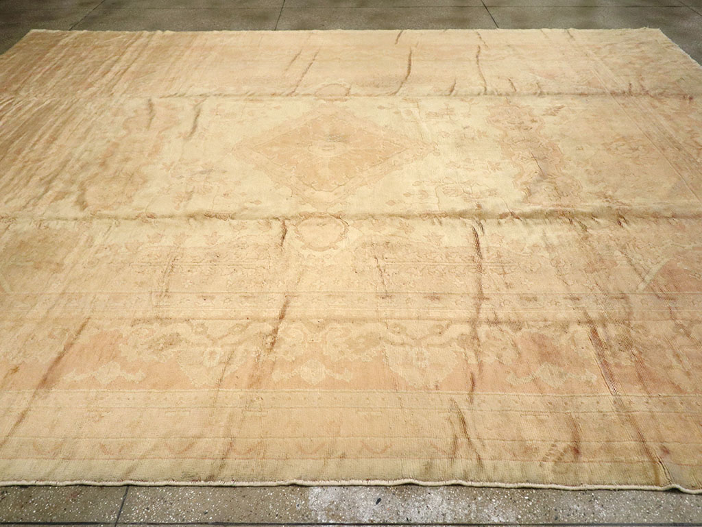 Antique European Oushak Carpet, No.13215 - Staging