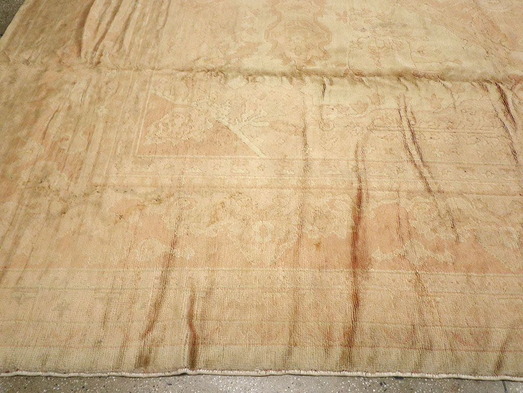 Antique European Oushak Carpet, No.13215 - Staging