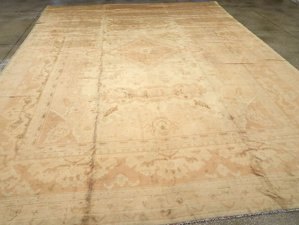 Antique European Oushak Carpet, No.13215 - Staging