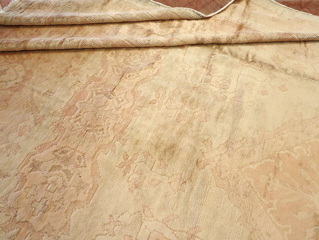 Antique European Oushak Carpet, No.13215 - Staging
