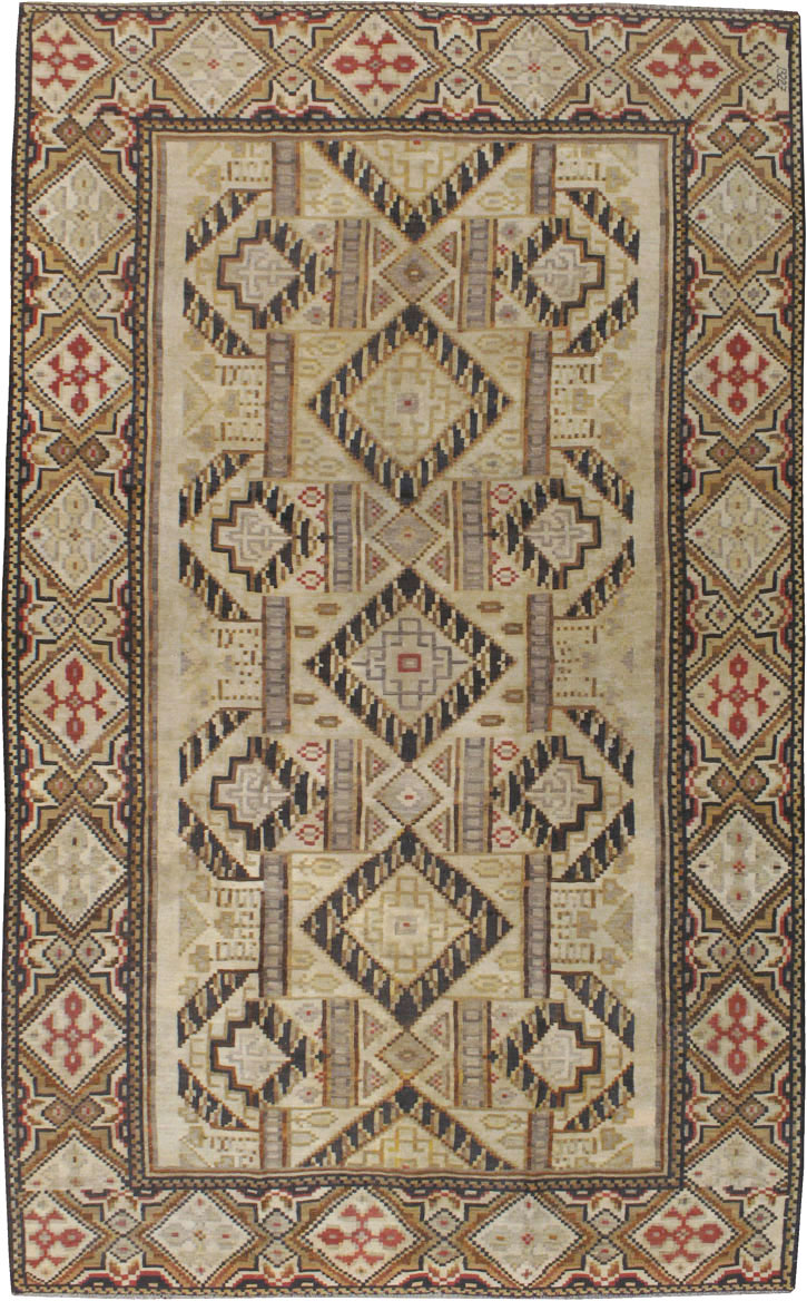 Antique Russian Bessarabian Accent Carpet, No.13227 - Staging