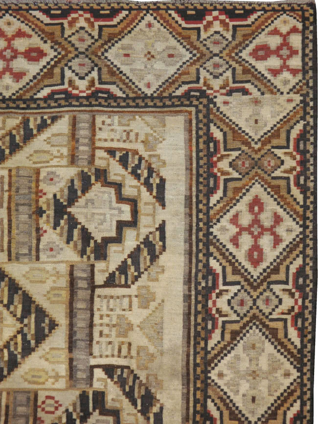 Antique Russian Bessarabian Accent Carpet, No.13227 - Staging