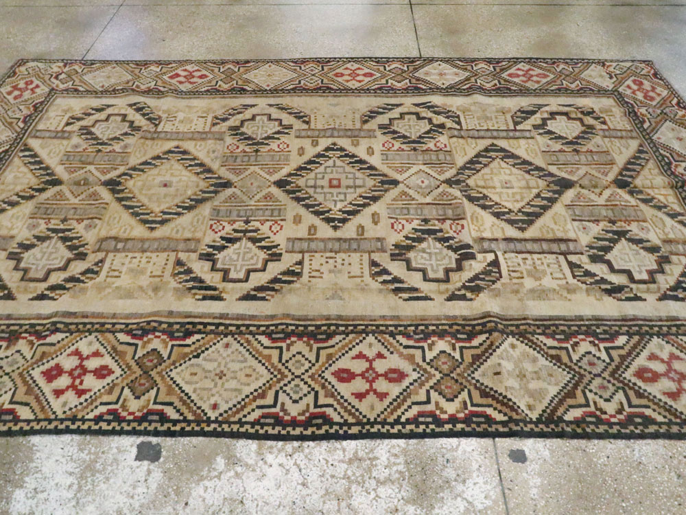 Antique Russian Bessarabian Accent Carpet, No.13227 - Staging