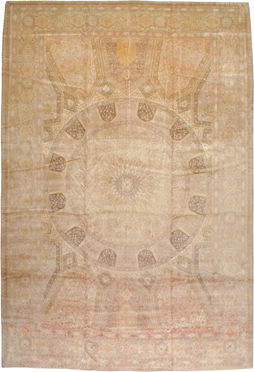 Vintage Persian Tabriz Carpet, No.13291 - Staging