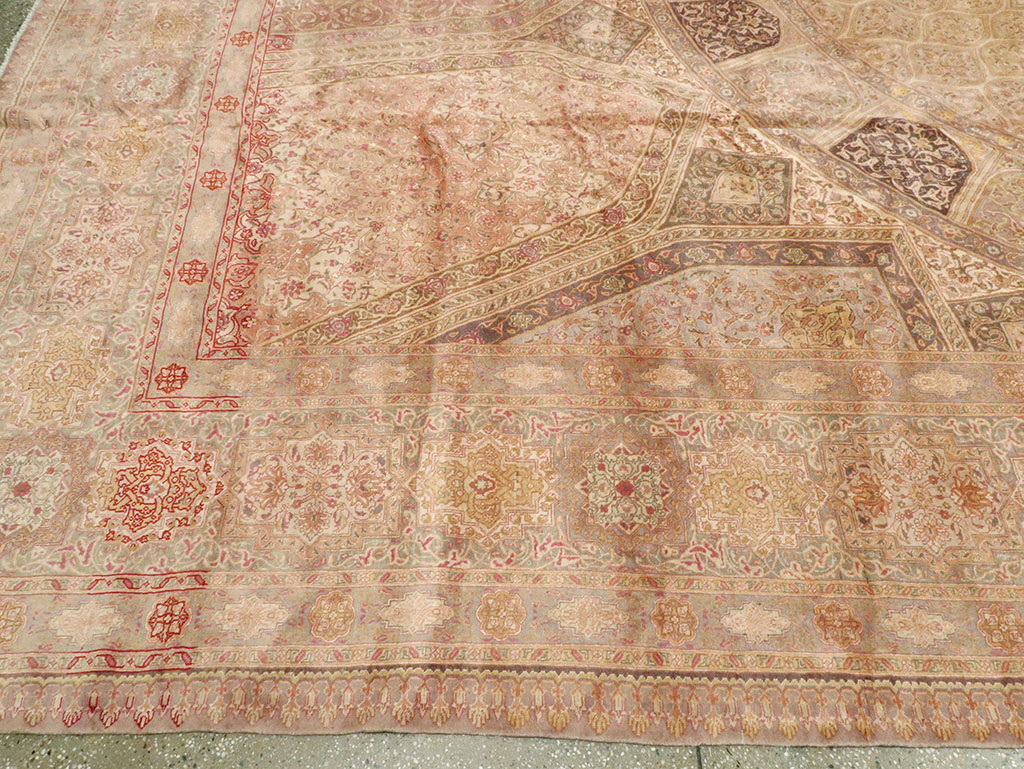 Vintage Persian Tabriz Carpet, No.13291 - Staging