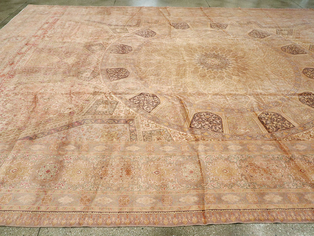 Vintage Persian Tabriz Carpet, No.13291 - Staging