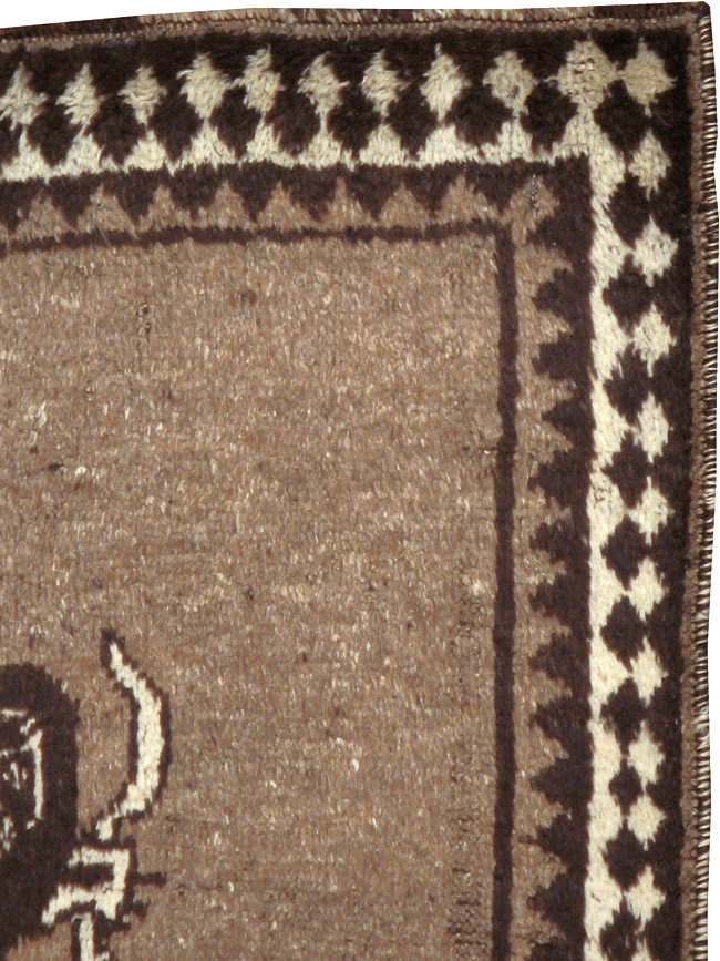 Vintage Persian Gabbeh Pictorial Rug (Pair: 1 of 2), No.13303 - Staging