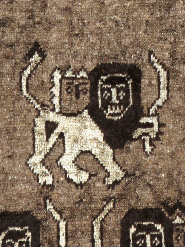 Vintage Persian Gabbeh Pictorial Rug (Pair: 2 of 2), No.13304 - Staging