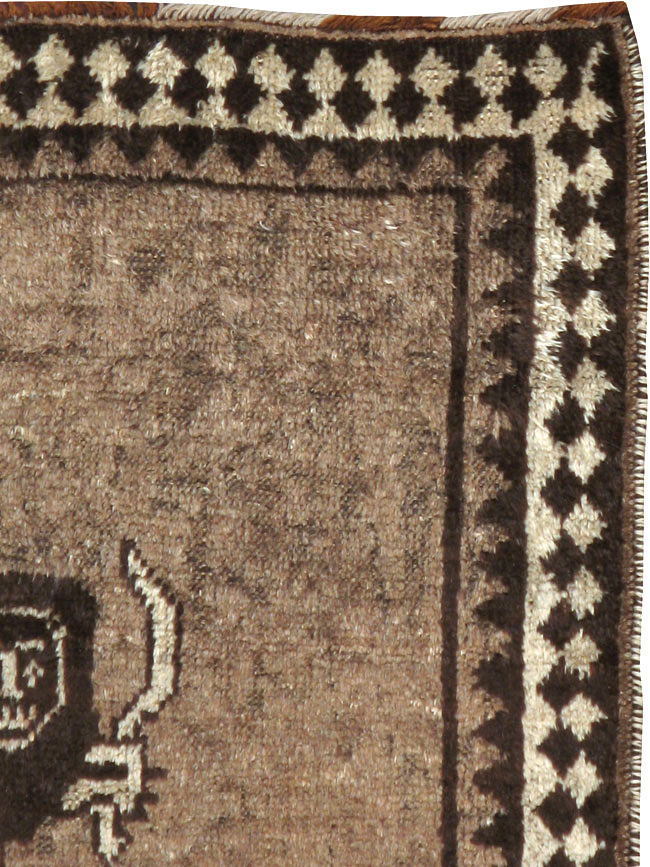 Vintage Persian Gabbeh Pictorial Rug (Pair: 2 of 2), No.13304 - Staging