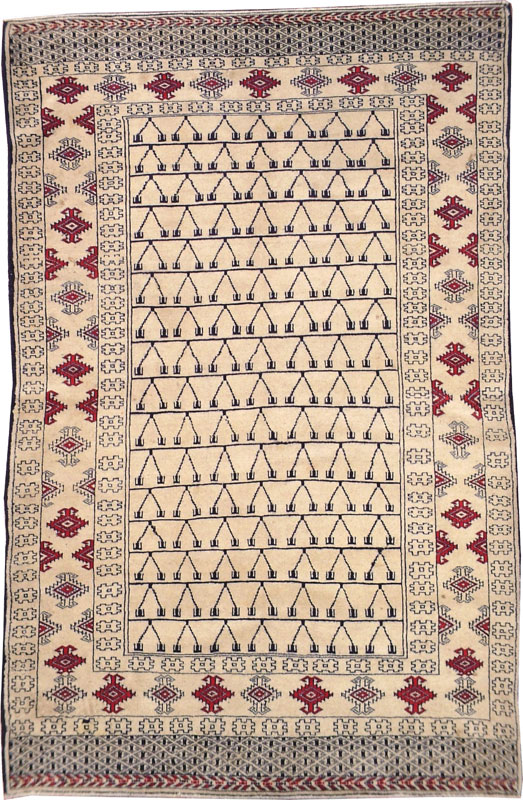 Vintage Persian Baluch Rug, No.13313 - Staging