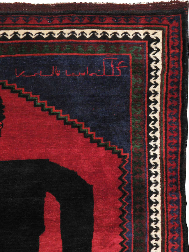 Vintage Shiraz Pictorial Rug, No.13322 - Staging