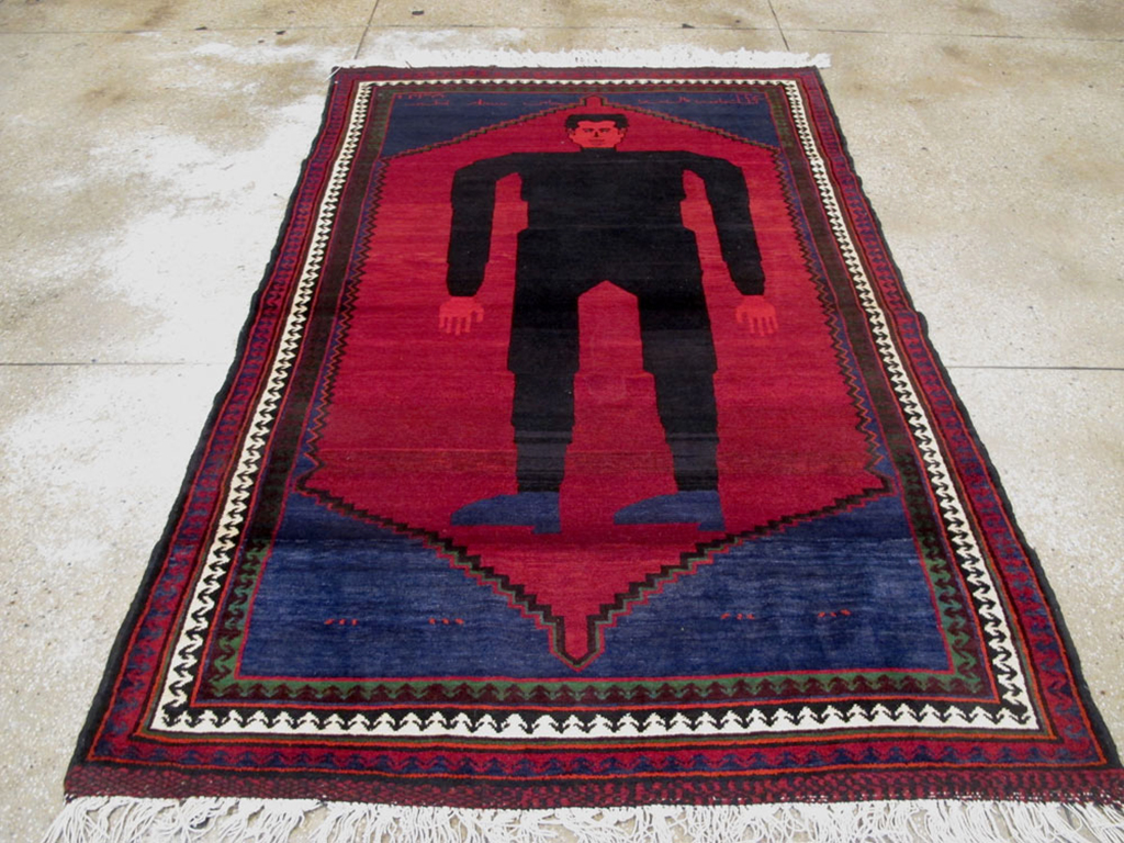 Vintage Shiraz Pictorial Rug, No.13322 - Staging