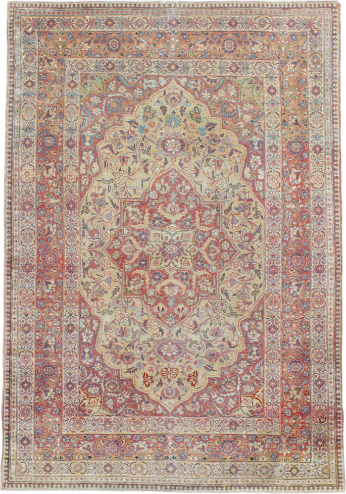 Antique Persian Tabriz Rug, No.13362 - Staging