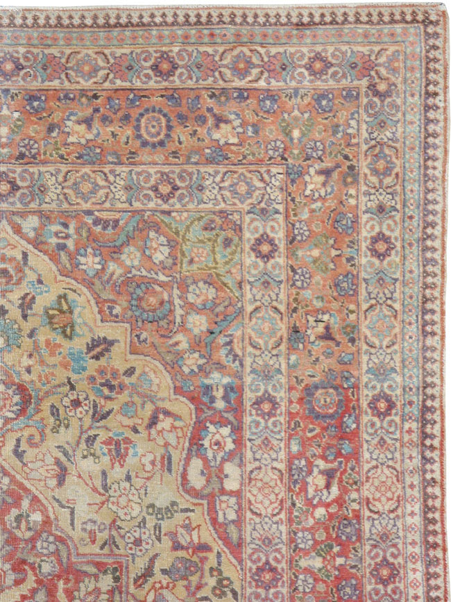 Antique Persian Tabriz Rug, No.13362 - Staging