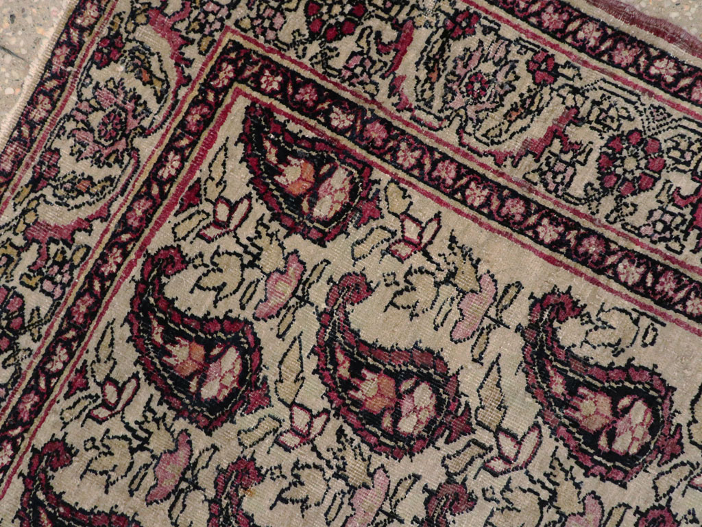 Antique Persian Lavar Kerman Rug, No.13384 - Staging