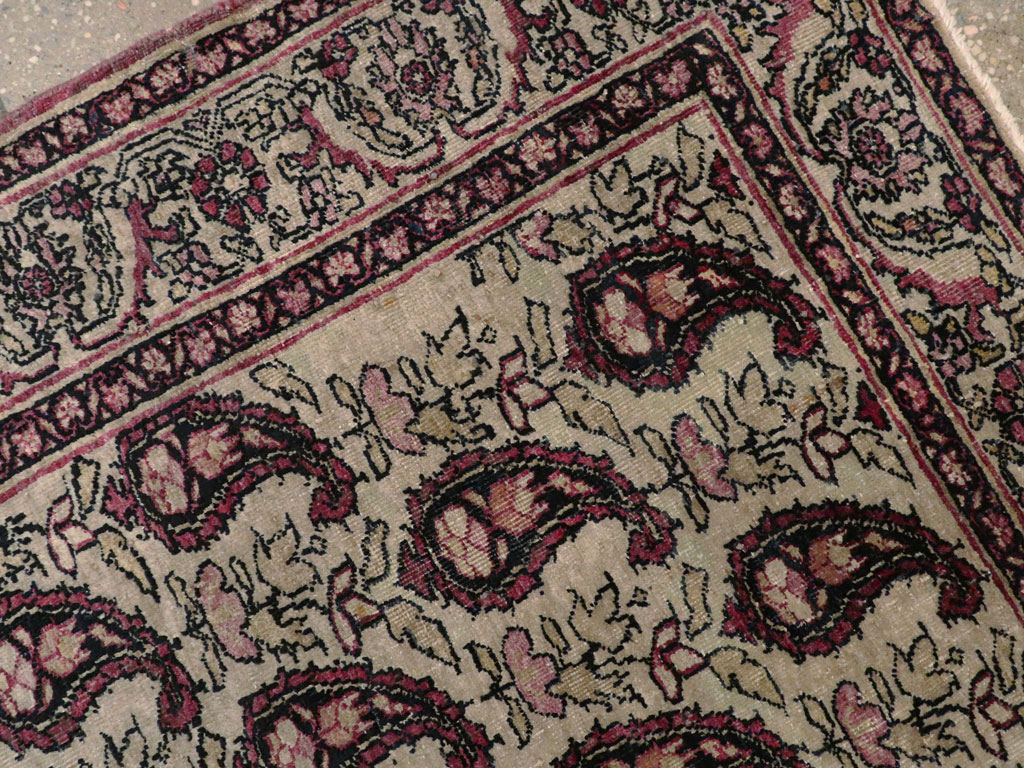 Antique Persian Lavar Kerman Rug, No.13384 - Staging