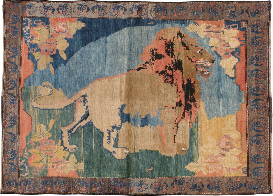 Vintage Persian Gabbeh Pictorial Rug, No.13419 - Staging