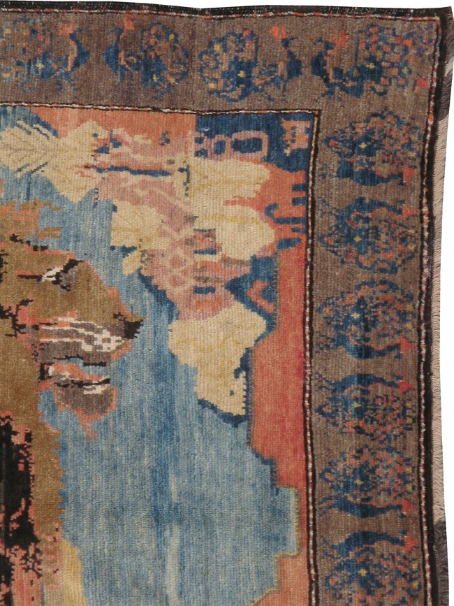 Vintage Persian Gabbeh Pictorial Rug, No.13419 - Staging