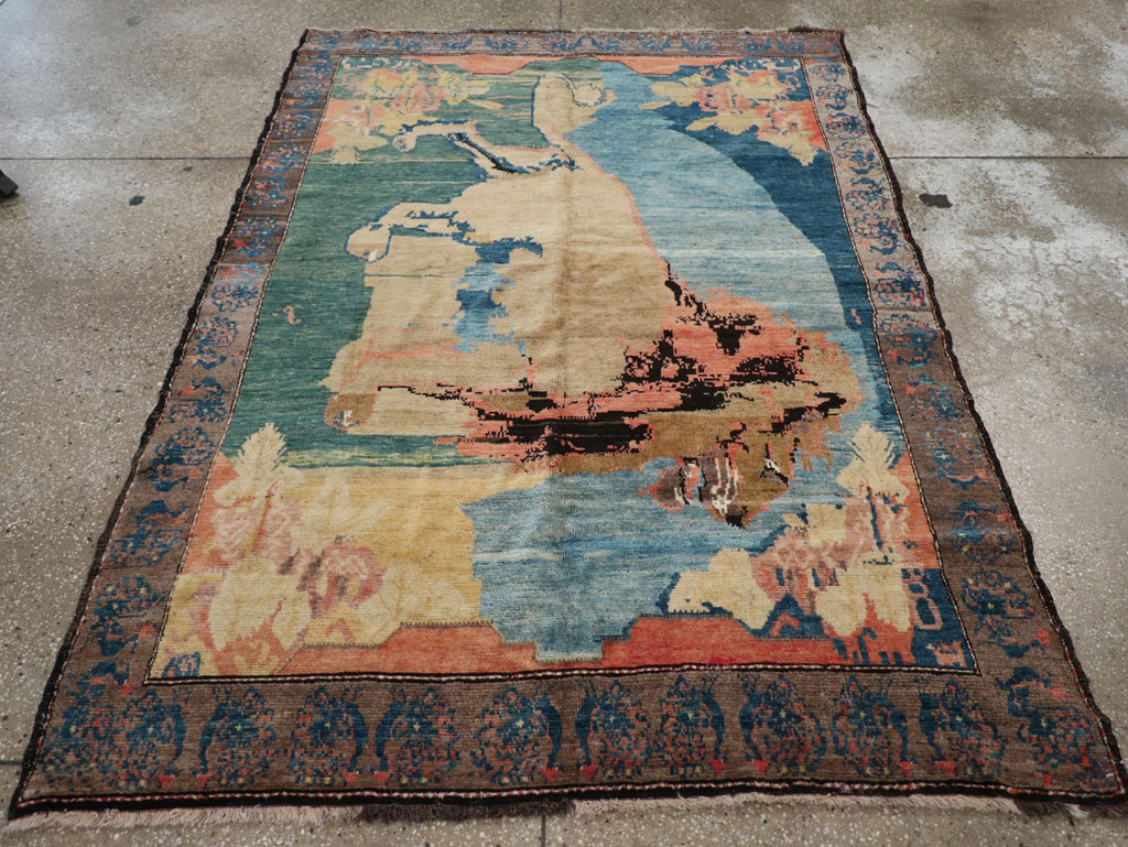 Vintage Persian Gabbeh Pictorial Rug, No.13419 - Staging