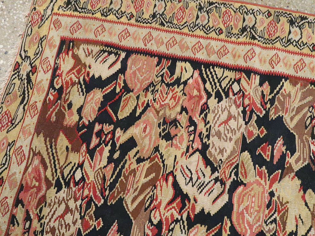 Antique Persian Senneh Kilim, No.13433 - Staging