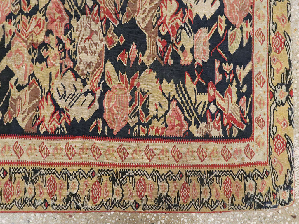 Antique Persian Senneh Kilim, No.13433 - Staging