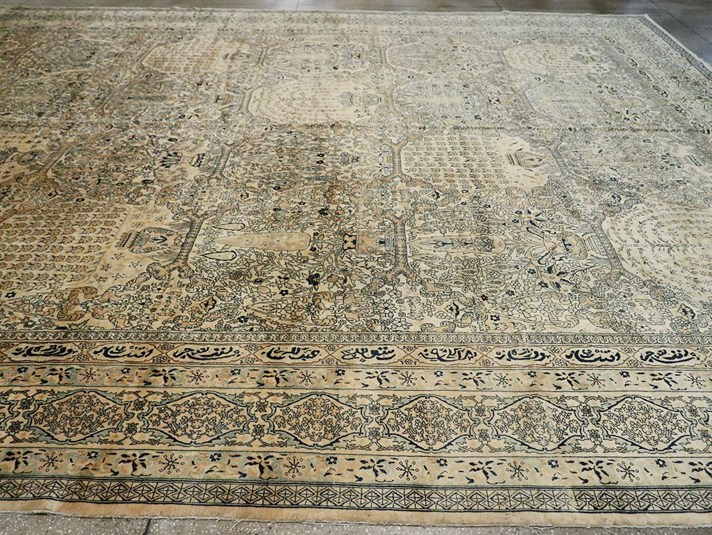 Vintage Indian Lahore Oversize Carpet, No.13446 - Staging