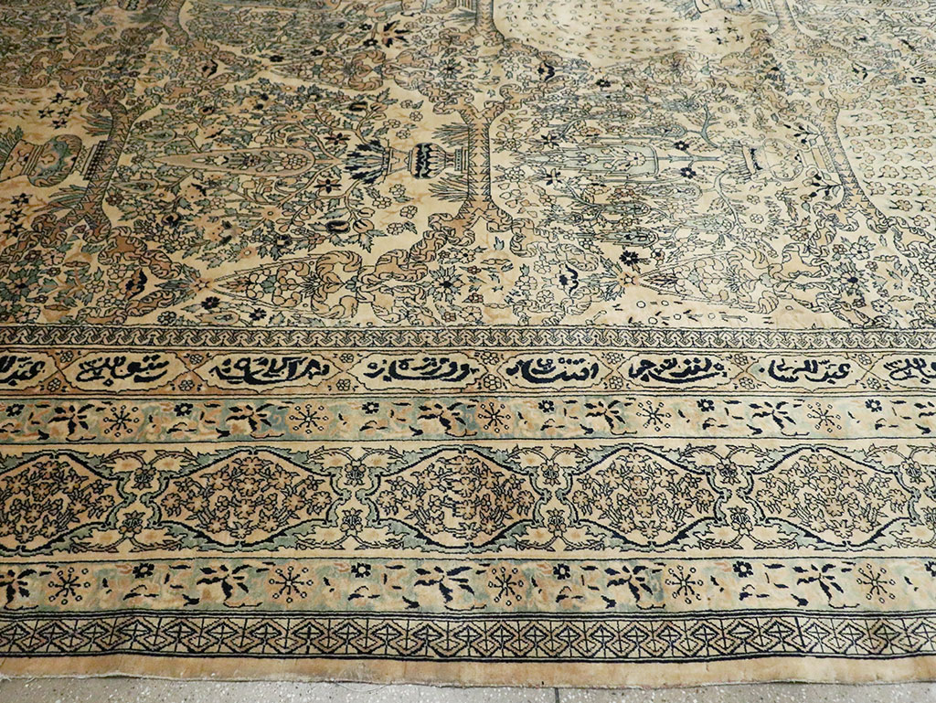 Vintage Indian Lahore Oversize Carpet, No.13446 - Staging