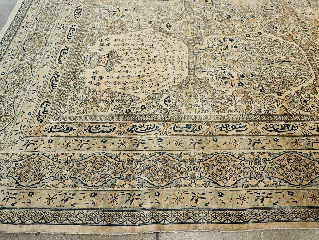 Vintage Indian Lahore Oversize Carpet, No.13446 - Staging