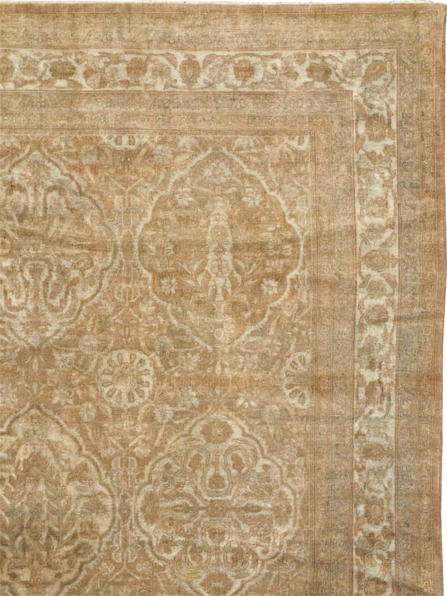 Antique Indian Agra Square Room Size Carpet, No.13455 - Staging