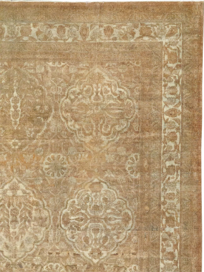 Antique Indian Agra Square Room Size Carpet, No.13455 - Staging