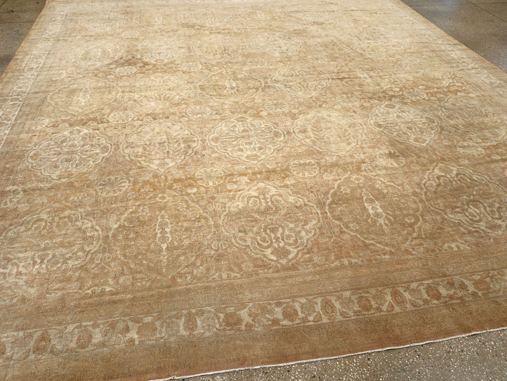 Antique Indian Agra Square Room Size Carpet, No.13455 - Staging