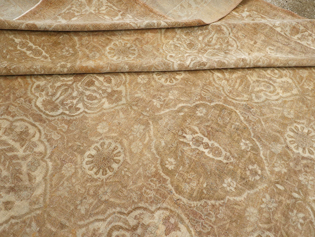 Antique Indian Agra Square Room Size Carpet, No.13455 - Staging