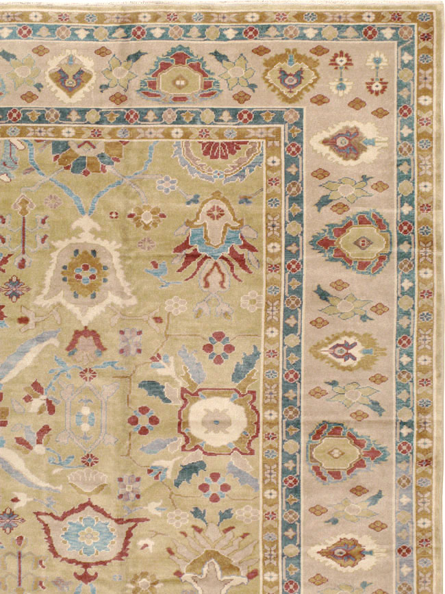 Modern Turkish Oushak Large Carpet, No.13488 - Staging