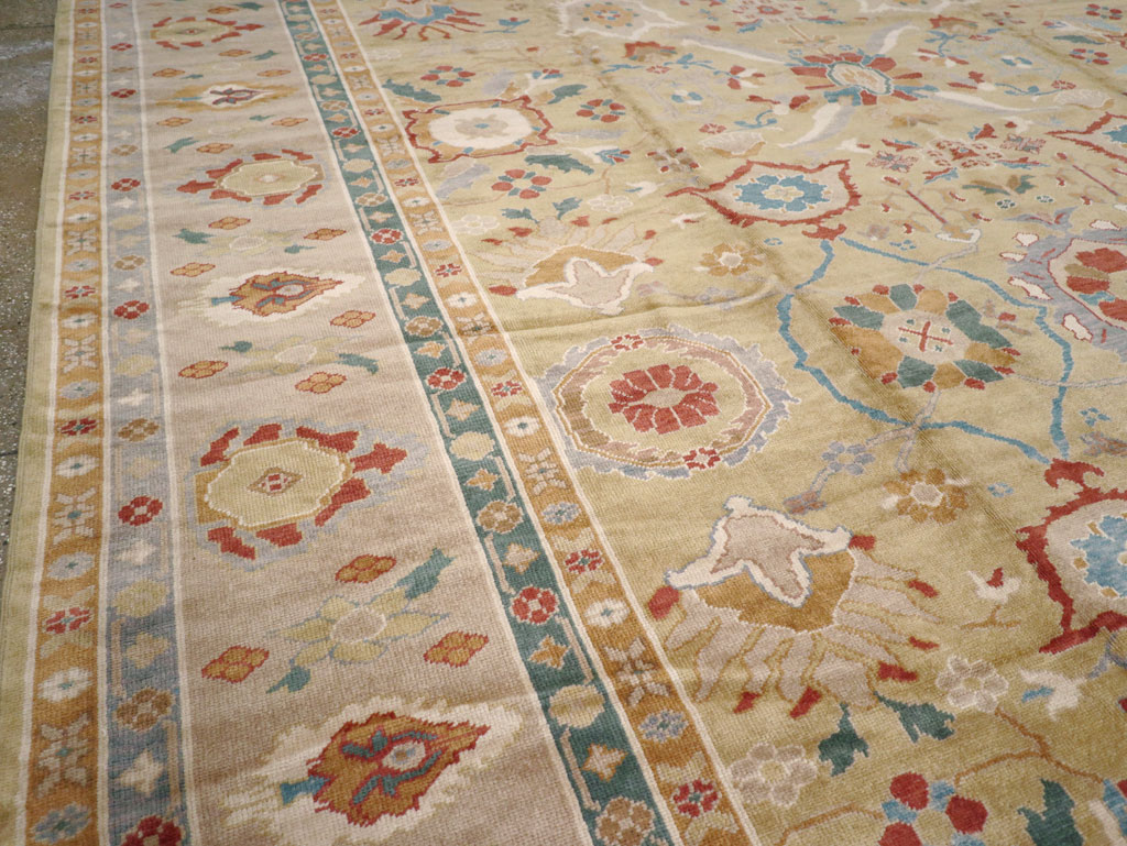 Modern Turkish Oushak Large Carpet, No.13488 - Staging