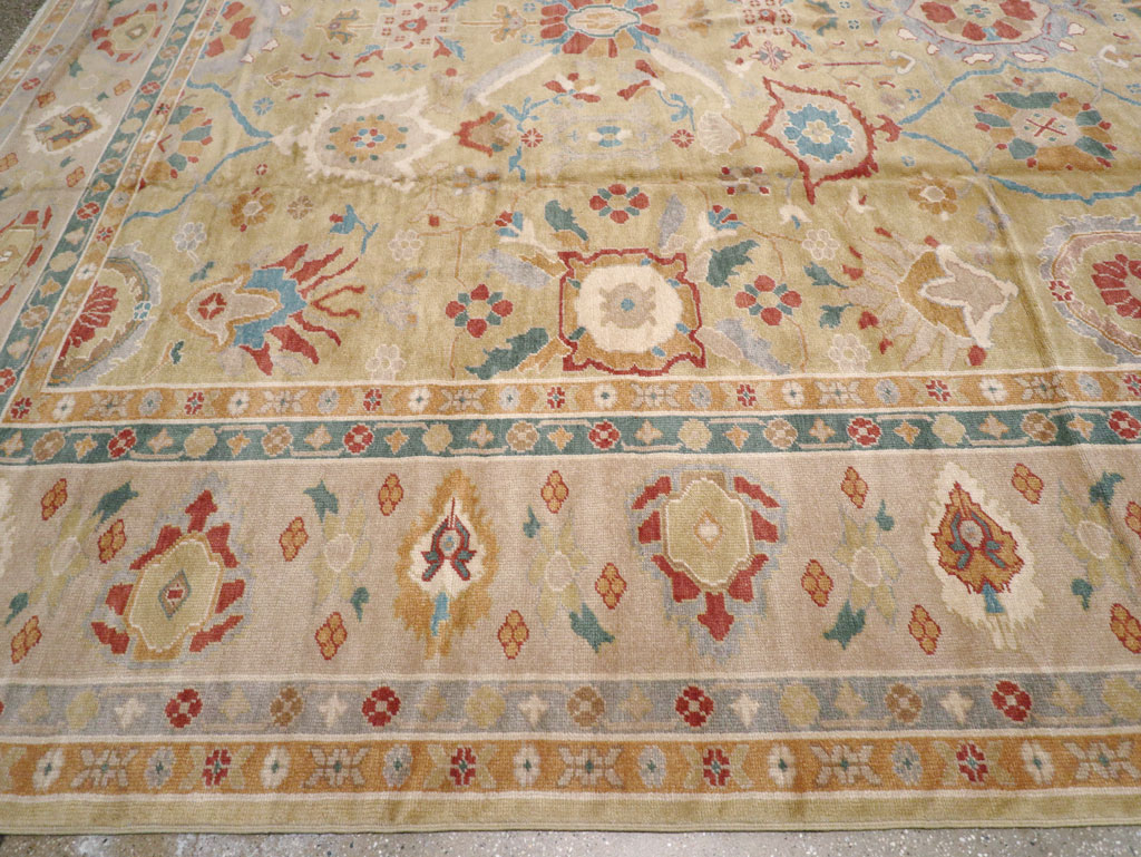 Modern Turkish Oushak Large Carpet, No.13488 - Staging