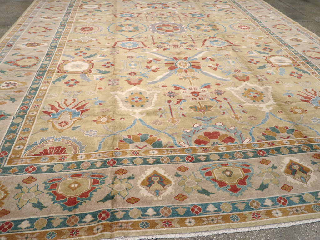 Modern Turkish Oushak Large Carpet, No.13488 - Staging