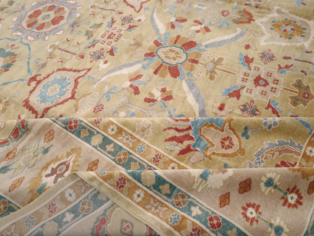 Modern Turkish Oushak Large Carpet, No.13488 - Staging