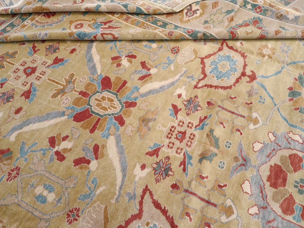 Modern Turkish Oushak Large Carpet, No.13488 - Staging