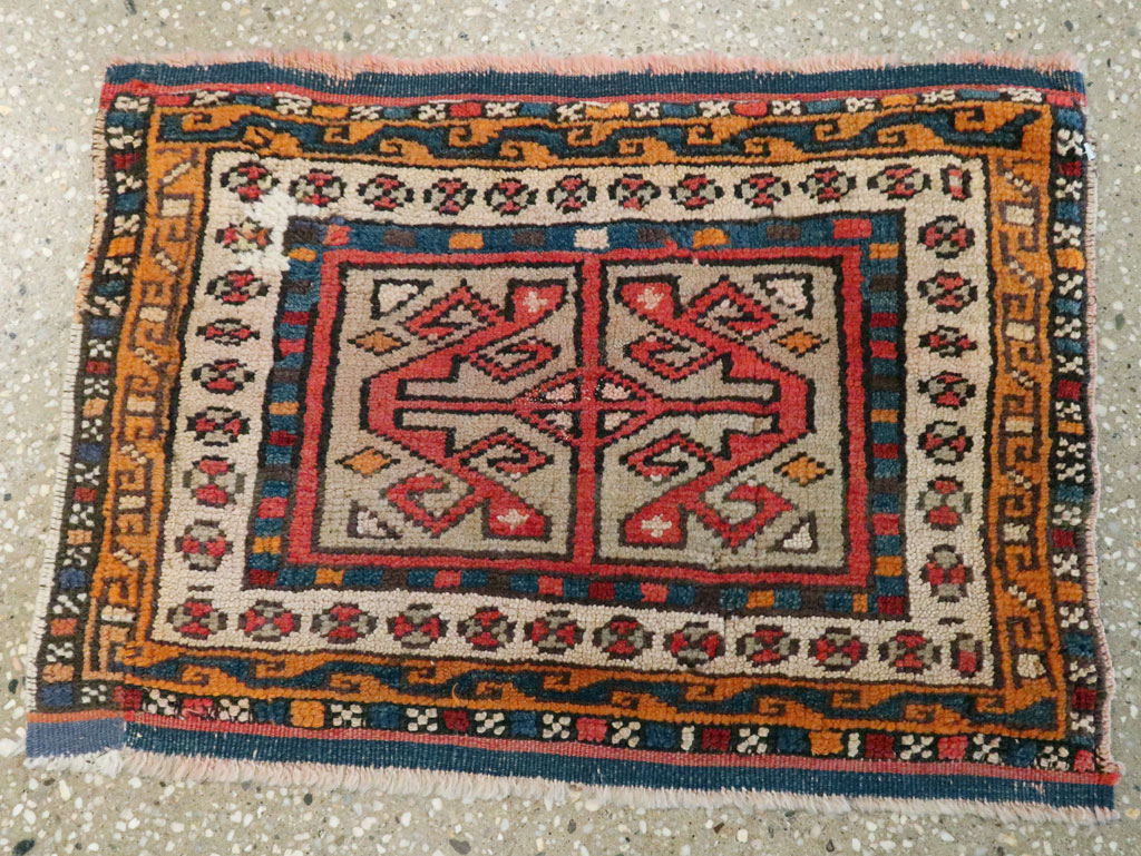 Antique Kurdish Persian Rug (Pair: 1 of 2), No.13497 - Staging