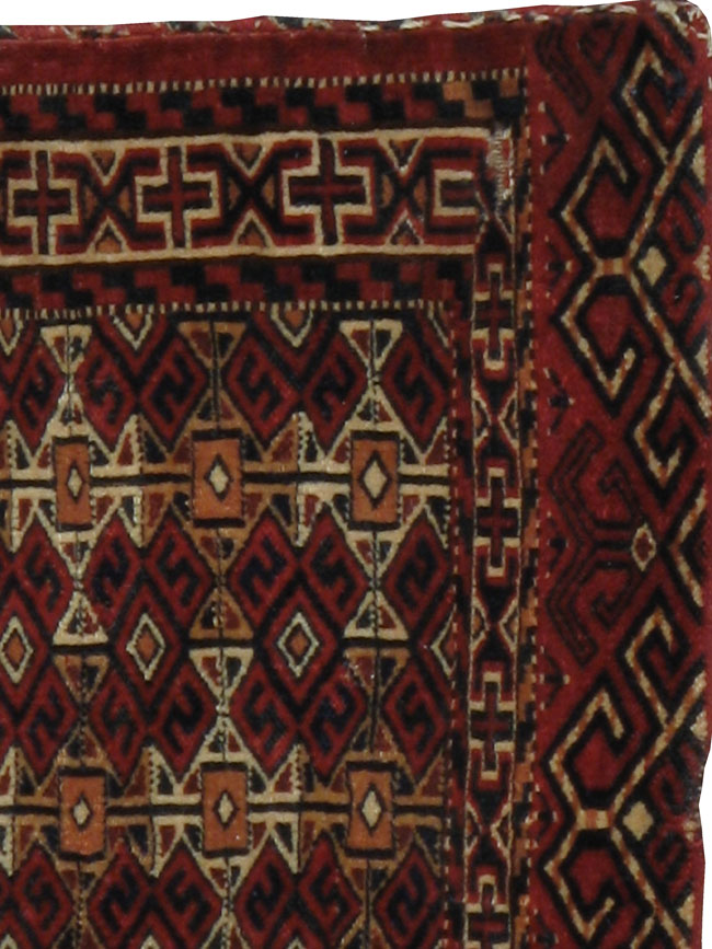 Antique Persian Bag Face Rug, No.13501 - Staging