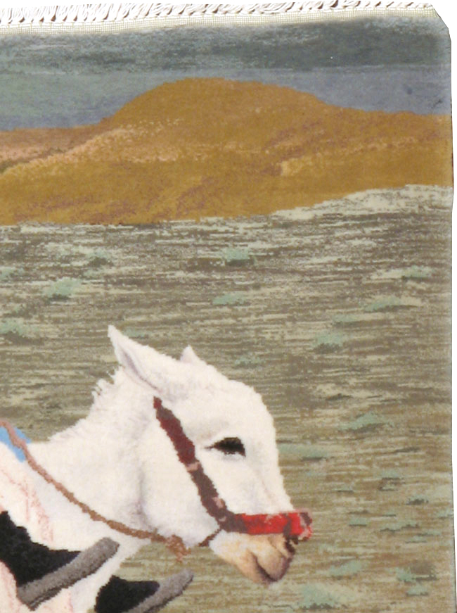 Modern Persian Tabriz Pictorial Rug, No.13516 - Staging