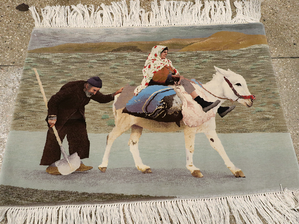 Modern Persian Tabriz Pictorial Rug, No.13516 - Staging