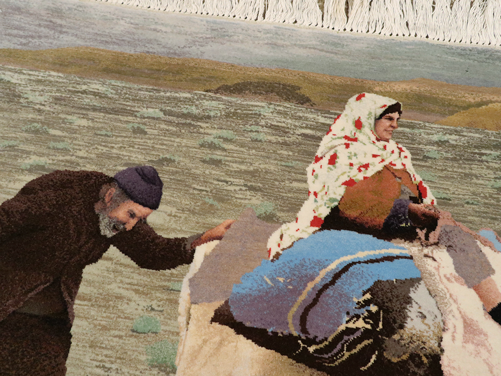 Modern Persian Tabriz Pictorial Rug, No.13516 - Staging