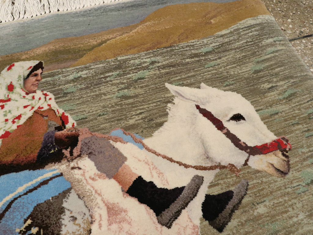 Modern Persian Tabriz Pictorial Rug, No.13516 - Staging