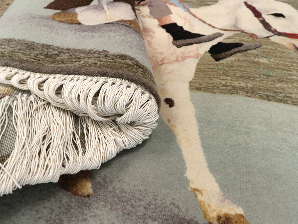 Modern Persian Tabriz Pictorial Rug, No.13516 - Staging